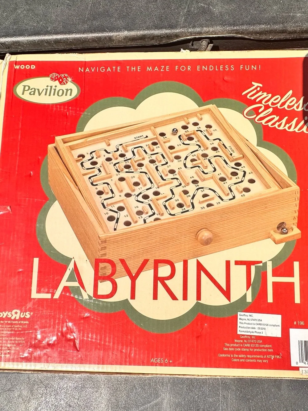 Vintage Pavilion Labyrinth Wooden Maze Puzzle-BOARD ONLY